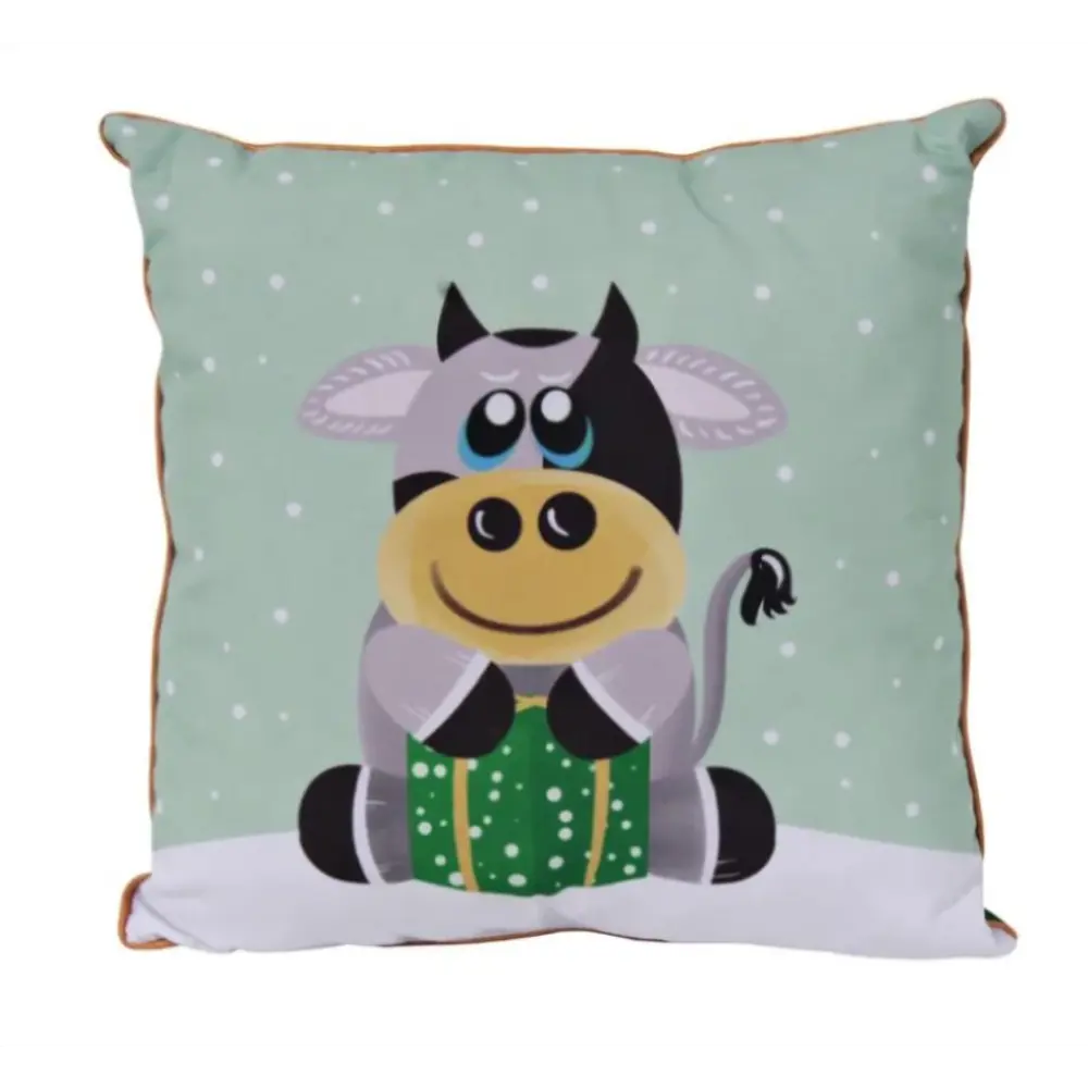 Фото Декоративная подушка Славянский текстиль New Year 5010918/snow bull, 38x38 см цвет зеленый Фото Декоративная подушка Славянский текстиль New Year 5010918/snow bull, 38x38 см цвет зеленый