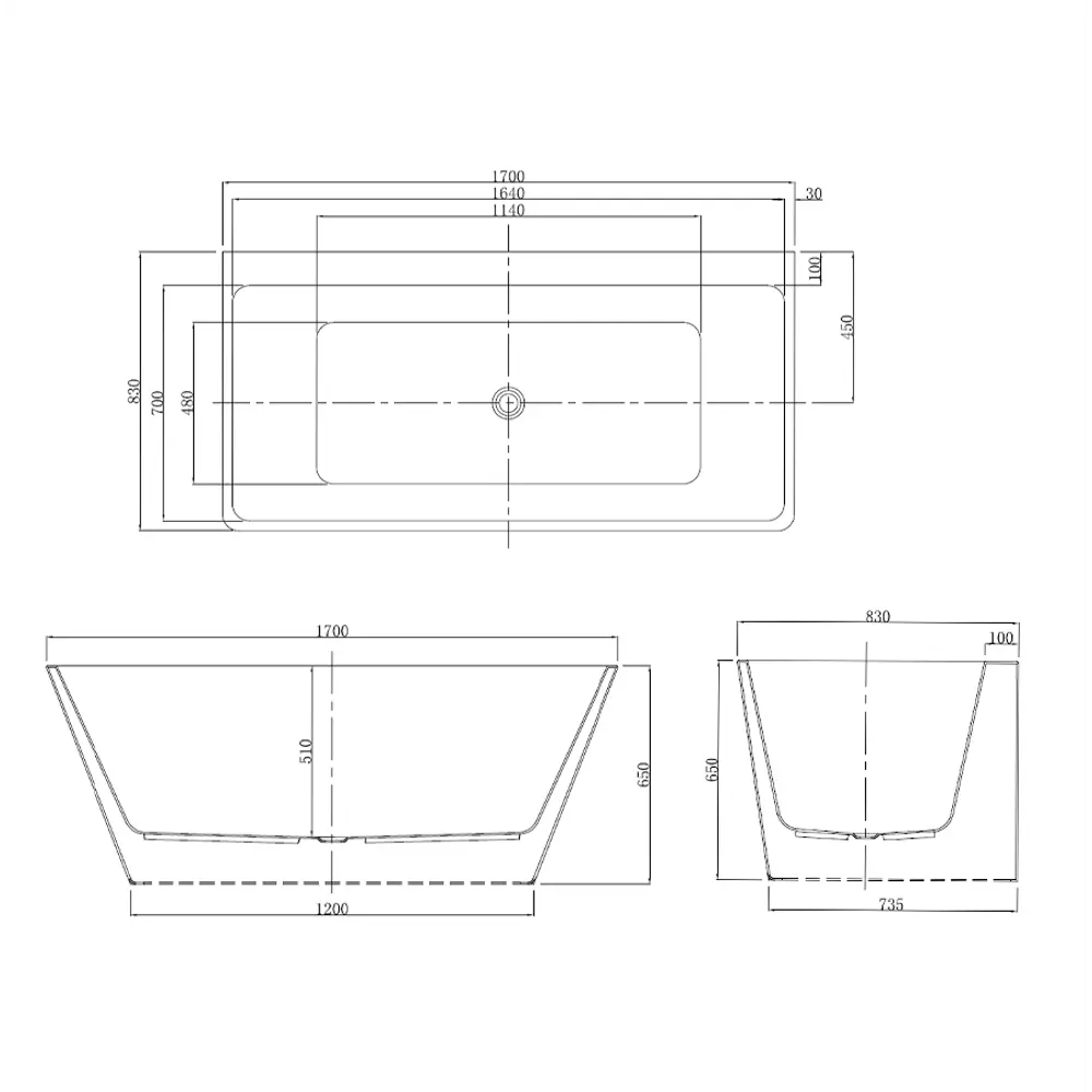 Фото 5 Прямоугольная ванна Azario 00-00122134 OXF17083 акрил 170x83см
