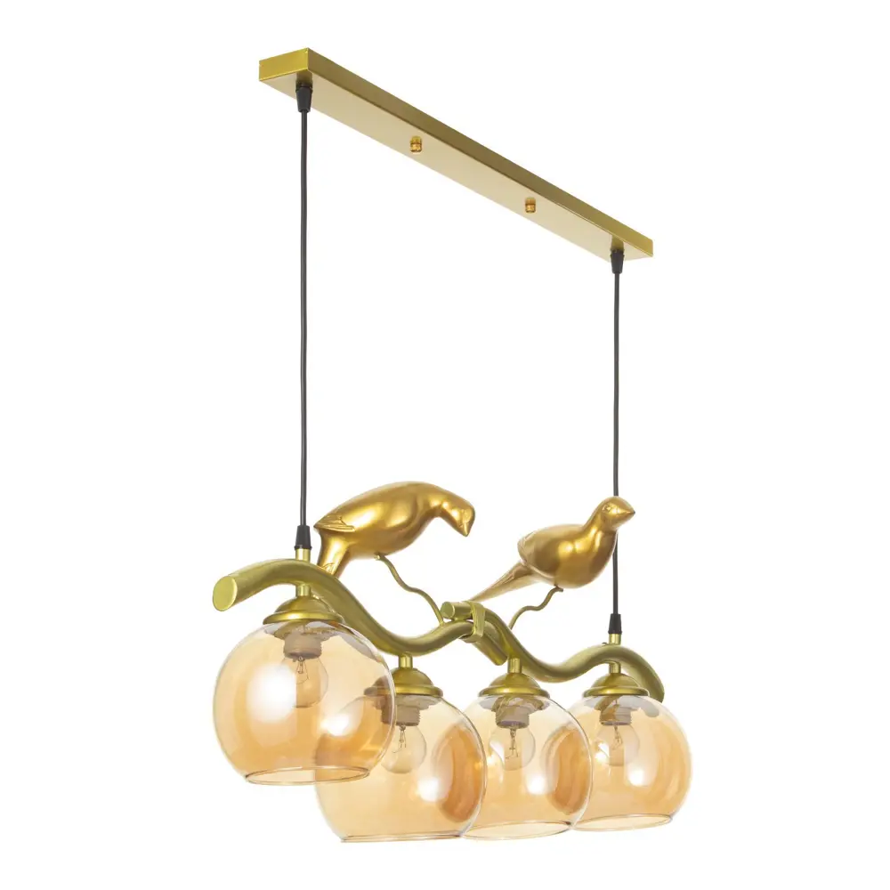 Фото 4 Люстра потолочная BAYERLUX FSNL-374 7517306 4 лампы 8 м² цвет золотой