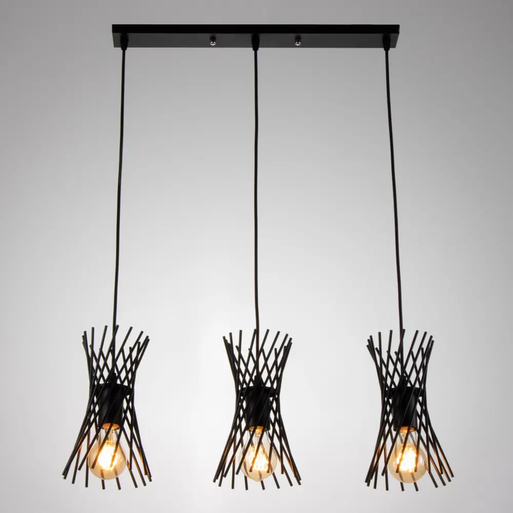 Фото 2 Светильник подвесной BAYERLUX 7557299 Сенча 3 лампы 6 м² цвет черный Фото 2 Светильник подвесной BAYERLUX 7557299 Сенча 3 лампы 6 м² цвет черный