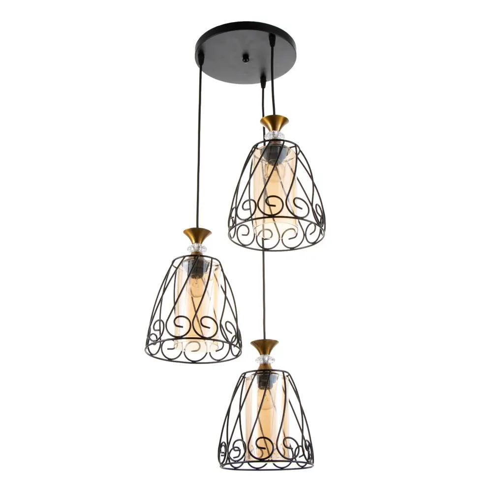 Фото Светильник подвесной BAYERLUX 7557303 Кронос 3 лампы 6 м² цвет черный Фото Светильник подвесной BAYERLUX 7557303 Кронос 3 лампы 6 м² цвет черный