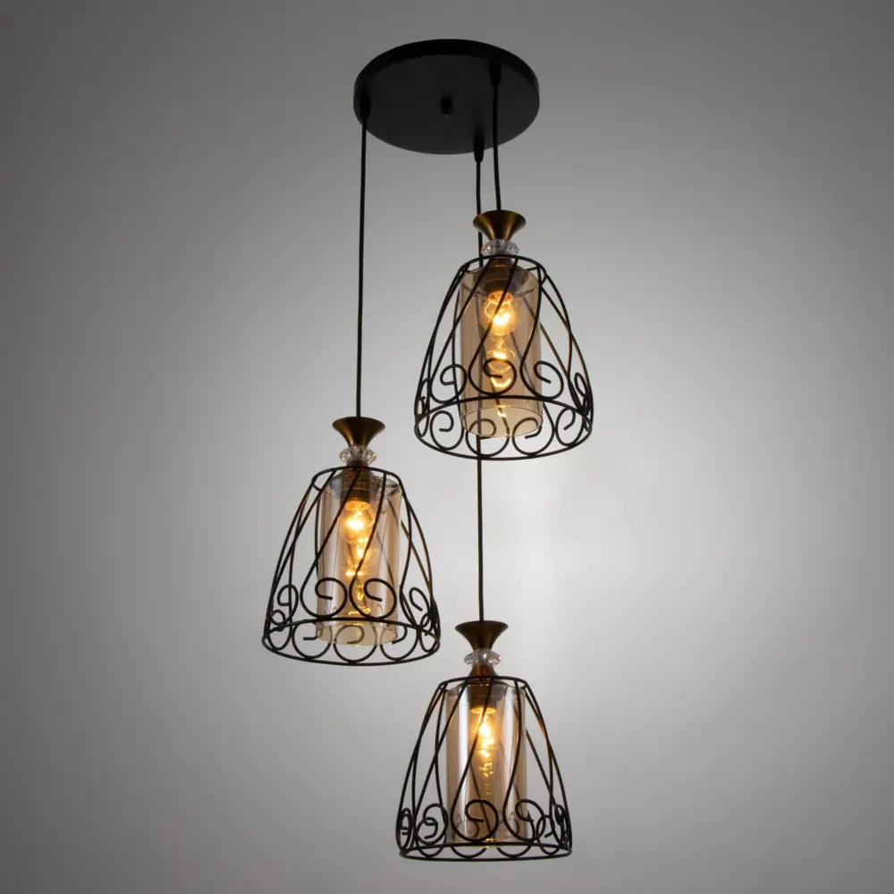 Фото 2 Светильник подвесной BAYERLUX 7557303 Кронос 3 лампы 6 м² цвет черный Фото 2 Светильник подвесной BAYERLUX 7557303 Кронос 3 лампы 6 м² цвет черный