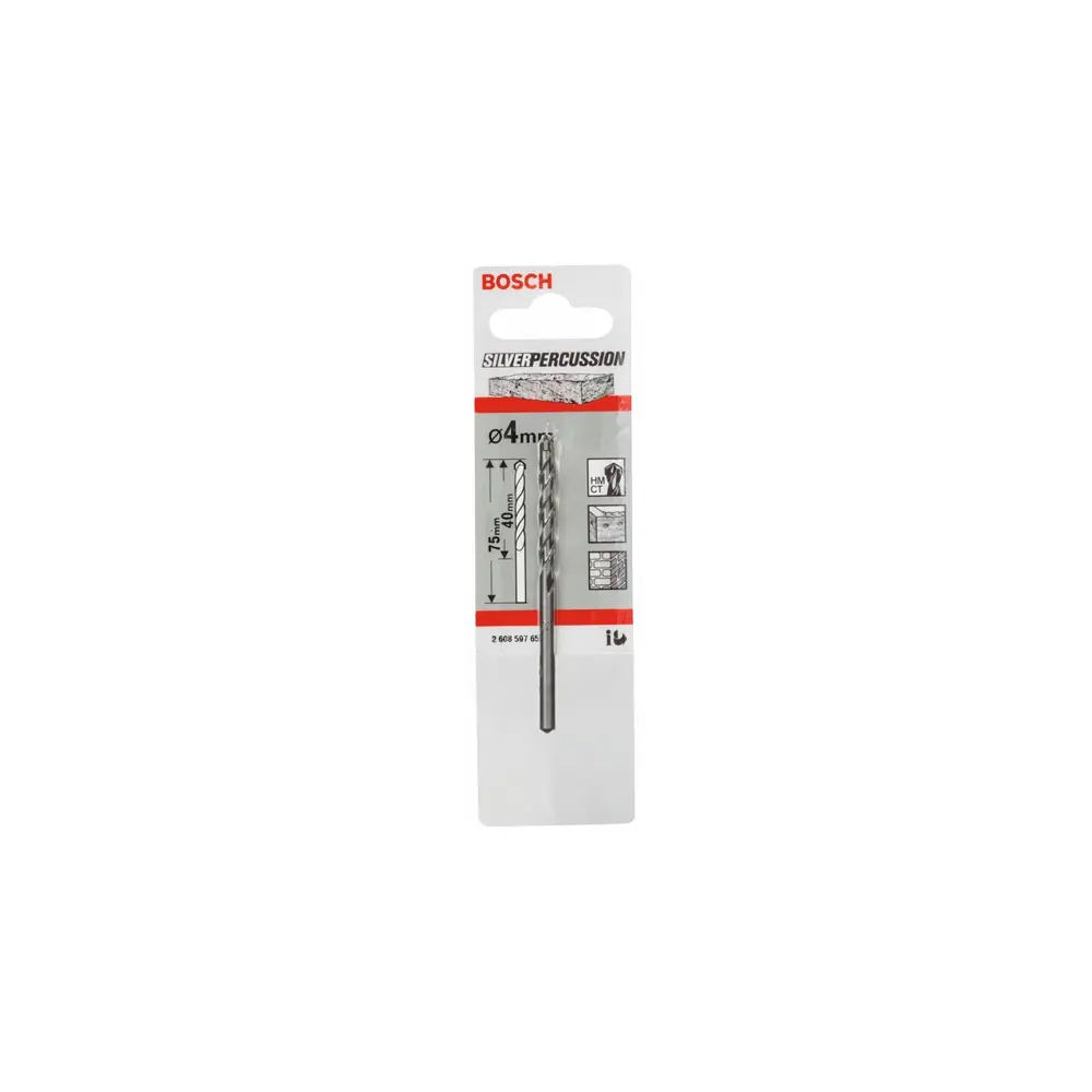 Фото 4 Сверло спиральное по бетону Bosch SilverPerc CYL-3 4x75 мм Фото 4 Сверло спиральное по бетону Bosch SilverPerc CYL-3 4x75 мм