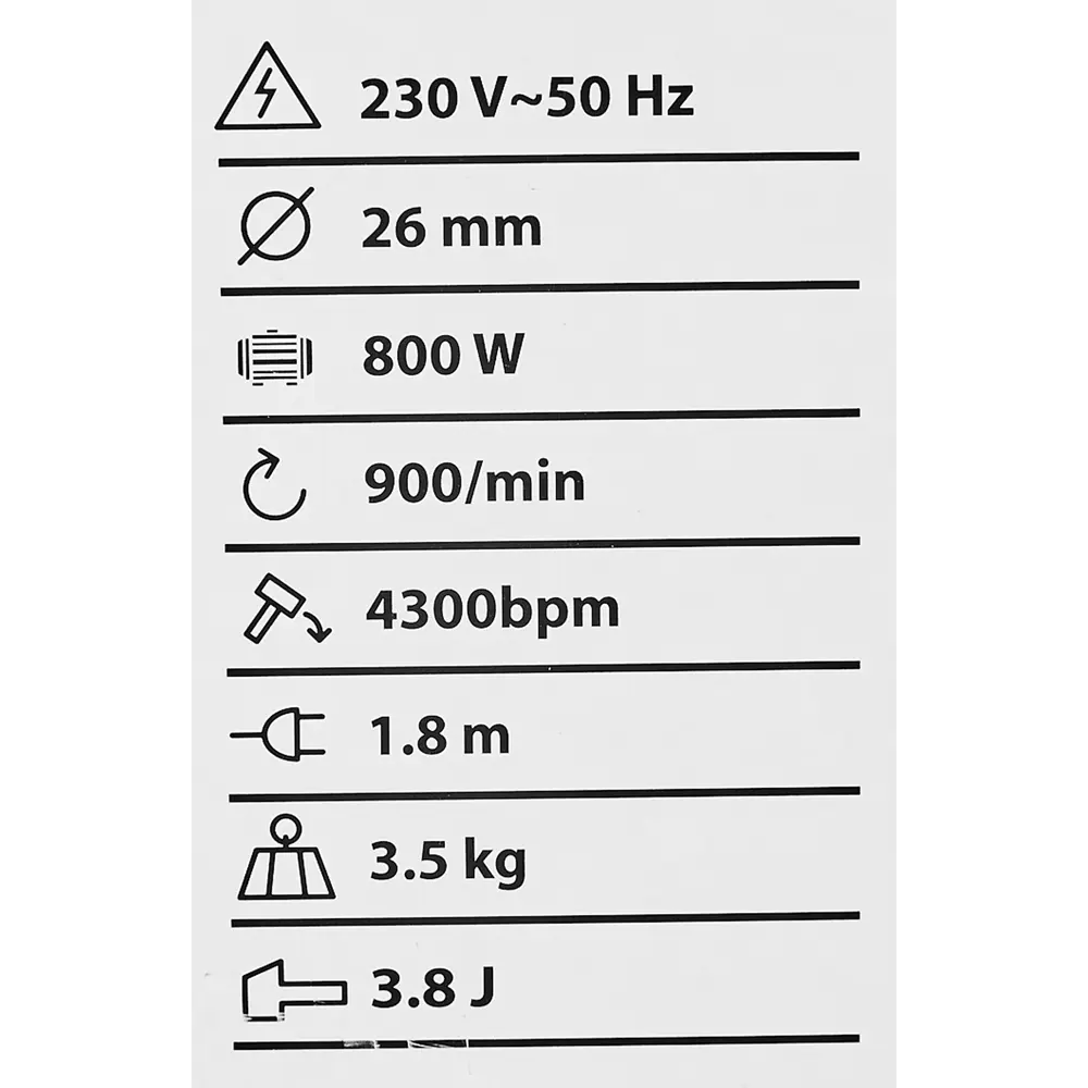 Фото 9 Перфоратор SDS-plus 800 Вт, 3.8 Дж Фото 9 Перфоратор SDS-plus 800 Вт, 3.8 Дж