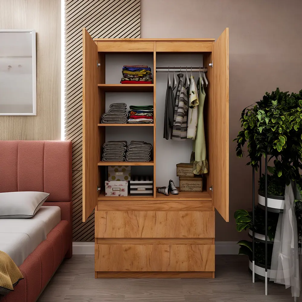 Фото 5 Шкаф распашной Letta Пакс 90x180x45 см 2 двери 4 полки ЛДСП цвет дуб крафт золотой Фото 5 Шкаф распашной Letta Пакс 90x180x45 см 2 двери 4 полки ЛДСП цвет дуб крафт золотой