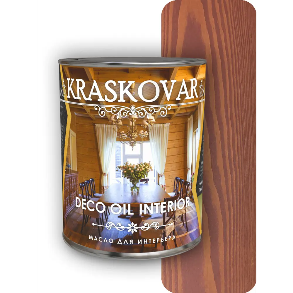 Фото Масло для интерьера Kraskovar Deco Oil Interior Вишня 0.75 л Фото Масло для интерьера Kraskovar Deco Oil Interior Вишня 0.75 л
