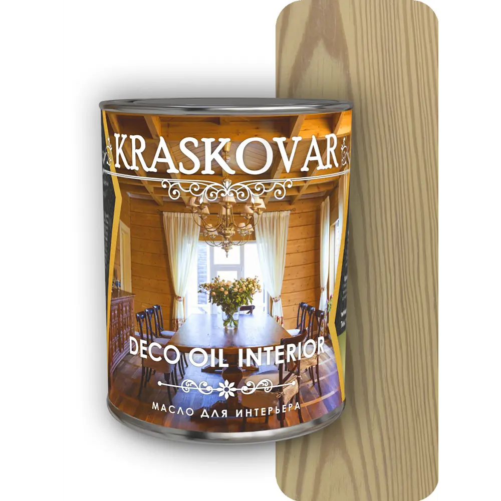 Фото Масло для интерьера Kraskovar Deco Oil Interior ваниль 0.75л Фото Масло для интерьера Kraskovar Deco Oil Interior ваниль 0.75л