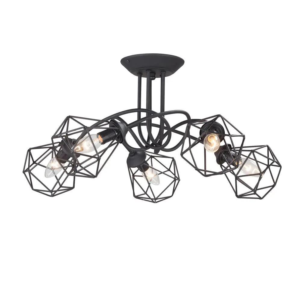 Фото Люстра потолочная Vitaluce V4930-1/5PL, 5 ламп, цвет черный Фото Люстра потолочная Vitaluce V4930-1/5PL, 5 ламп, цвет черный