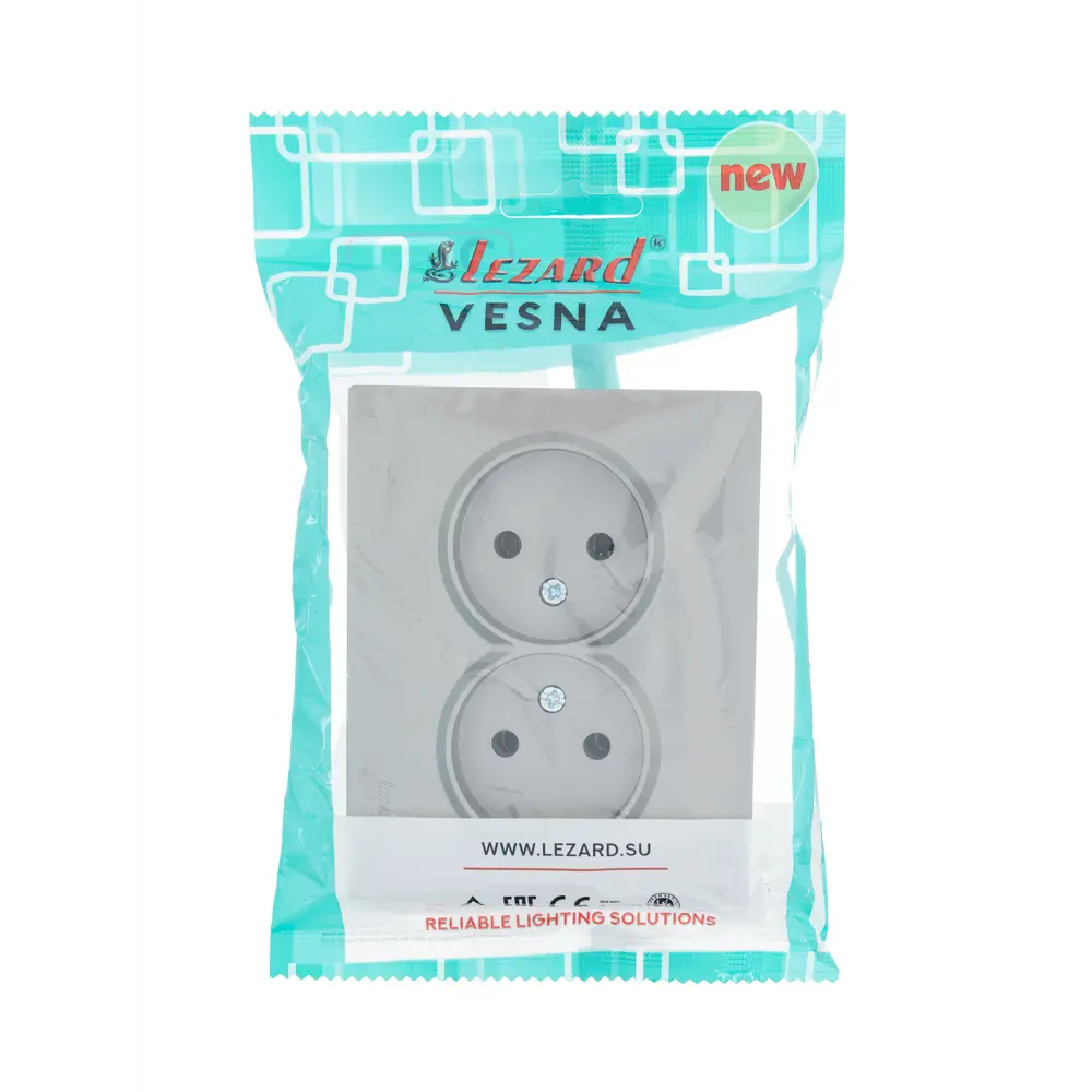 Фото 5 Розетка двойная встраиваемая Lezard Vesna 742-3500-128B без заземления цвет платина Фото 5 Розетка двойная встраиваемая Lezard Vesna 742-3500-128B без заземления цвет платина
