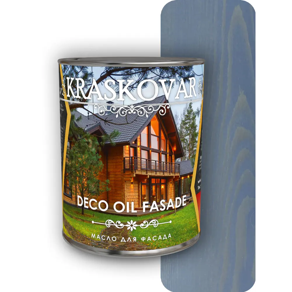 Фото Масло для фасада Kraskovar Deco Oil Fasade аквамарин 0.75л Фото Масло для фасада Kraskovar Deco Oil Fasade аквамарин 0.75л