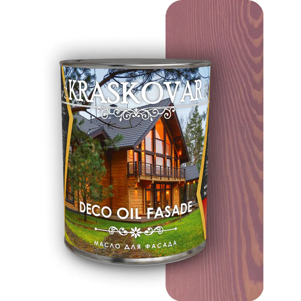 Фото Масло для фасада Kraskovar Deco Oil Fasade бургундия 0.75л Фото Масло для фасада Kraskovar Deco Oil Fasade бургундия 0.75л