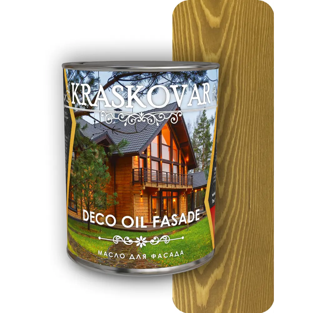 Фото Масло для фасада Kraskovar Deco Oil Fasade Дуб 0.75 л Фото Масло для фасада Kraskovar Deco Oil Fasade Дуб 0.75 л