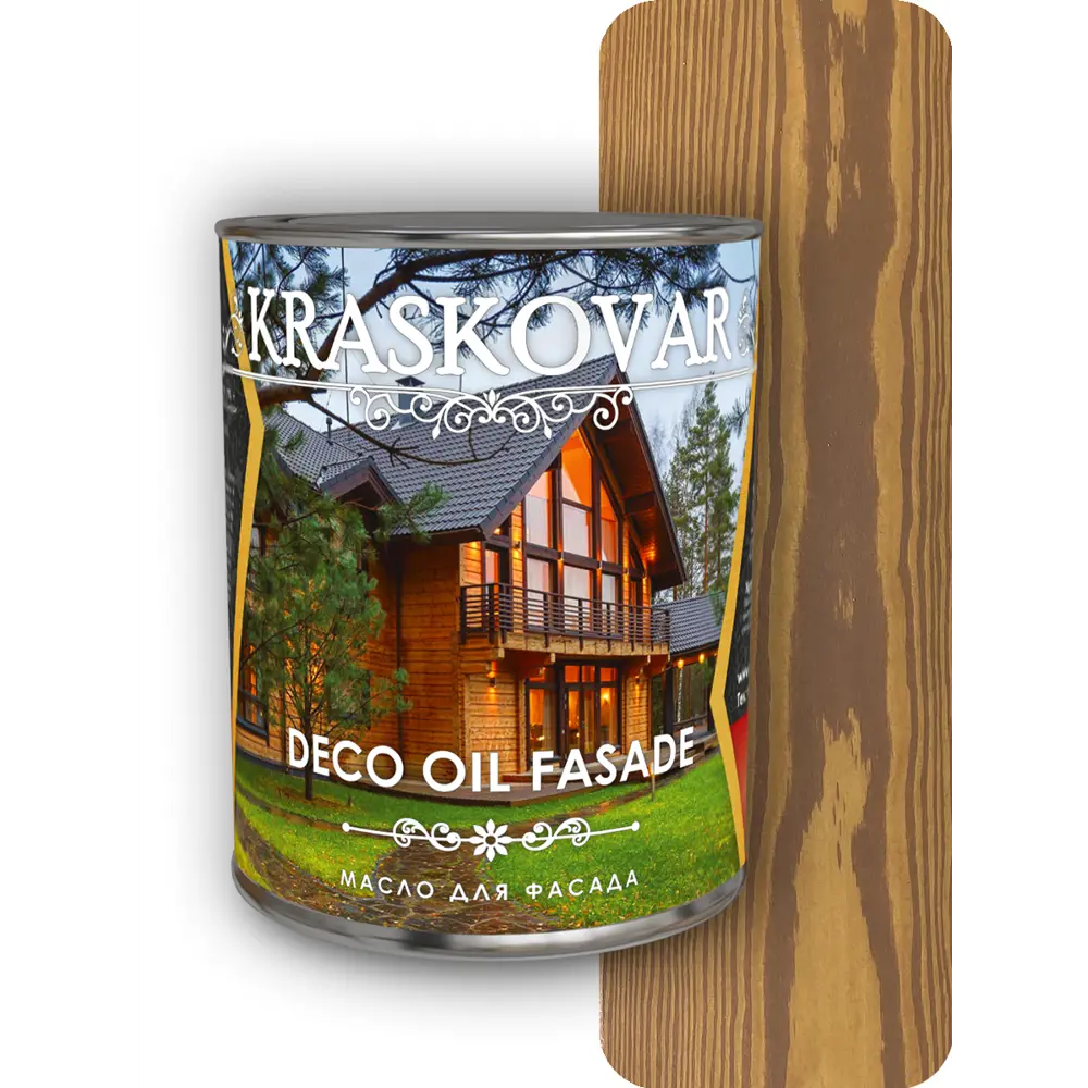 Фото Масло для фасада Kraskovar Deco Oil Fasade миндаль 0.75л Фото Масло для фасада Kraskovar Deco Oil Fasade миндаль 0.75л