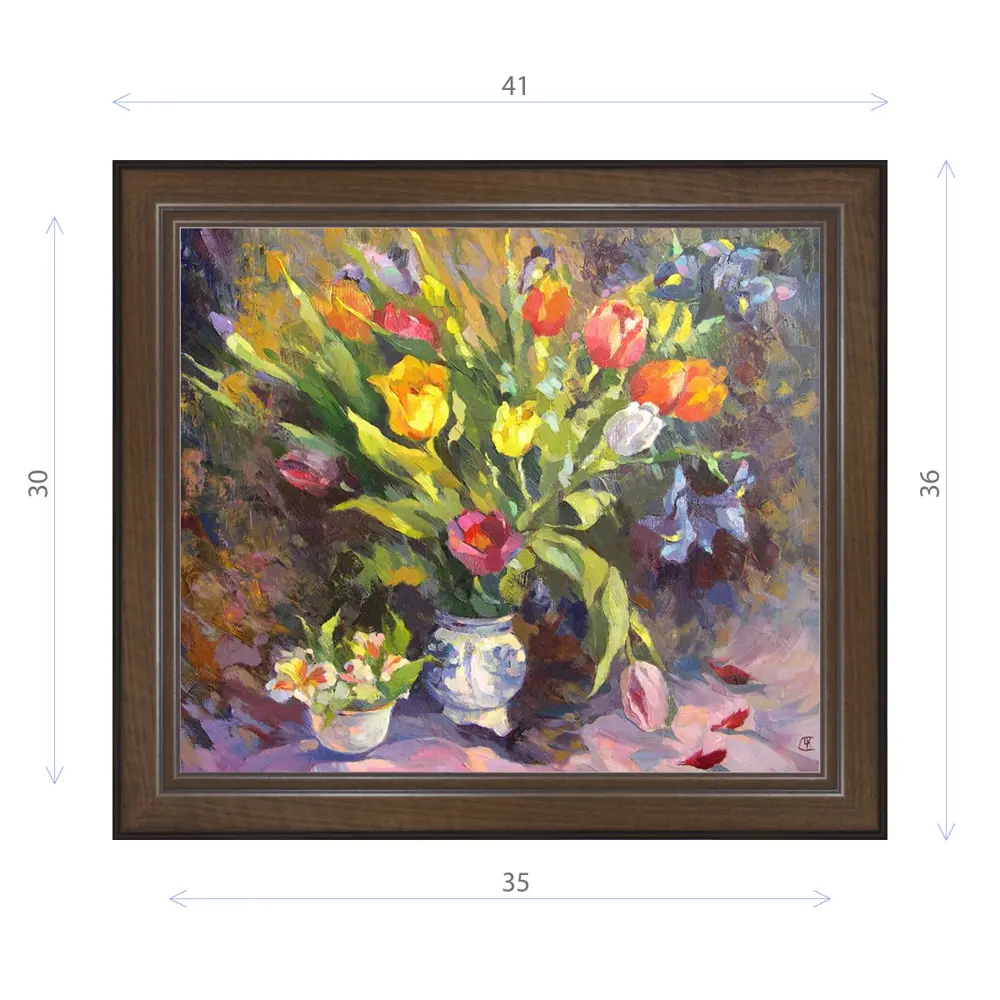Фото Картина в раме Декор Депо Ксения Черномор "Тюльпаны" E21 36x41 см Фото Картина в раме Декор Депо Ксения Черномор "Тюльпаны" E21 36x41 см