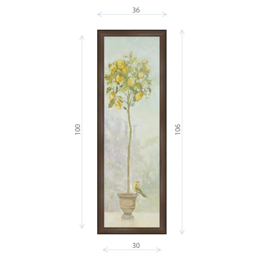 Фото Картина в раме Декор Депо Ксения Черномор "Райские лимоны" E21 106x36 см