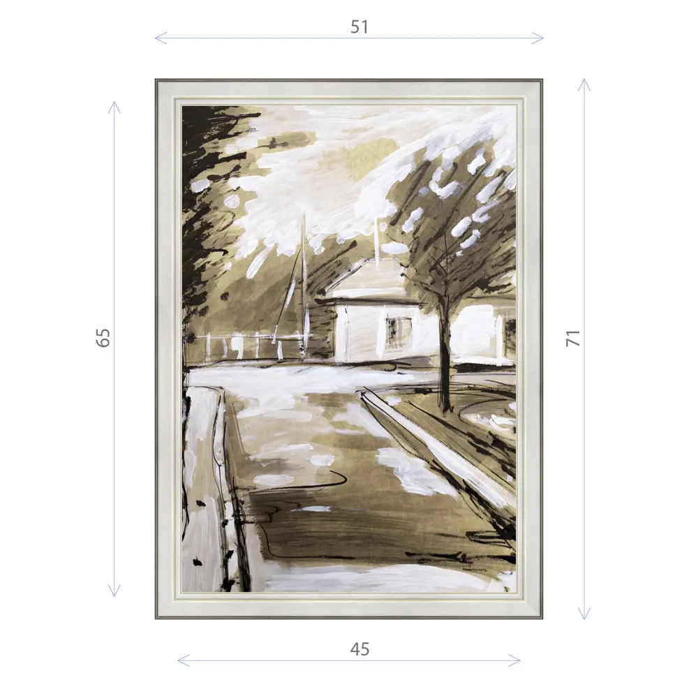 Фото Картина в раме Декор Депо Константин Малютин "Окраина города 2" E20 71x51 см