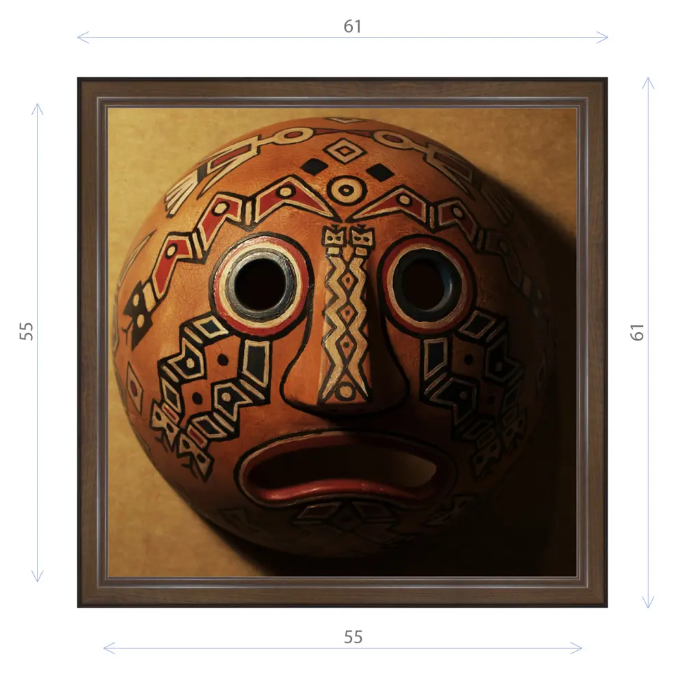 Фото Картина в раме Декор Депо Константин Малютин "Круглая маска" E21 61x61 см Фото Картина в раме Декор Депо Константин Малютин "Круглая маска" E21 61x61 см