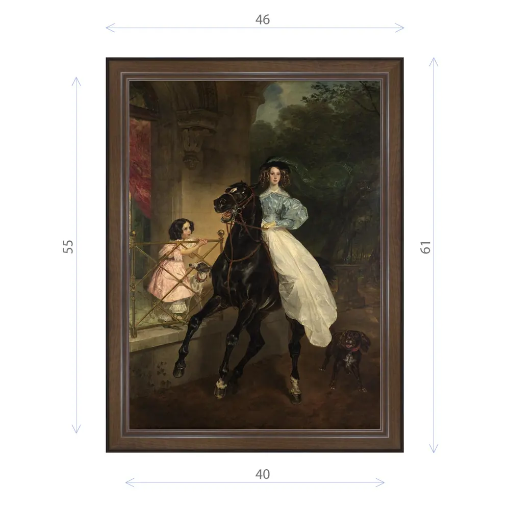 Фото Картина в раме Декор Депо Карл Брюллов "Всадница 1832 (Третьяковская галерея)" E21 61x46 см Фото Картина в раме Декор Депо Карл Брюллов "Всадница 1832 (Третьяковская галерея)" E21 61x46 см