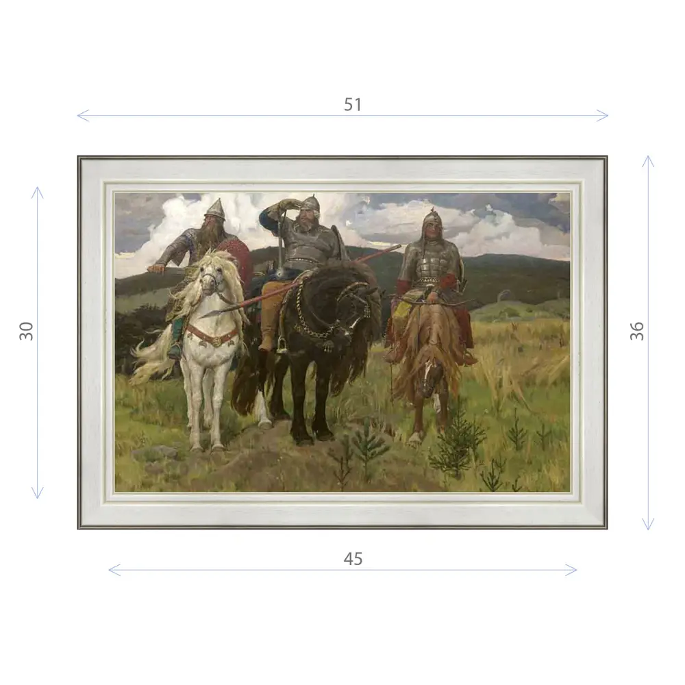 Фото Картина в раме Декор Депо Виктор Васнецов "Богатыри 1898 (Третьяковская галерея)" E20 36x51 см Фото Картина в раме Декор Депо Виктор Васнецов "Богатыри 1898 (Третьяковская галерея)" E20 36x51 см