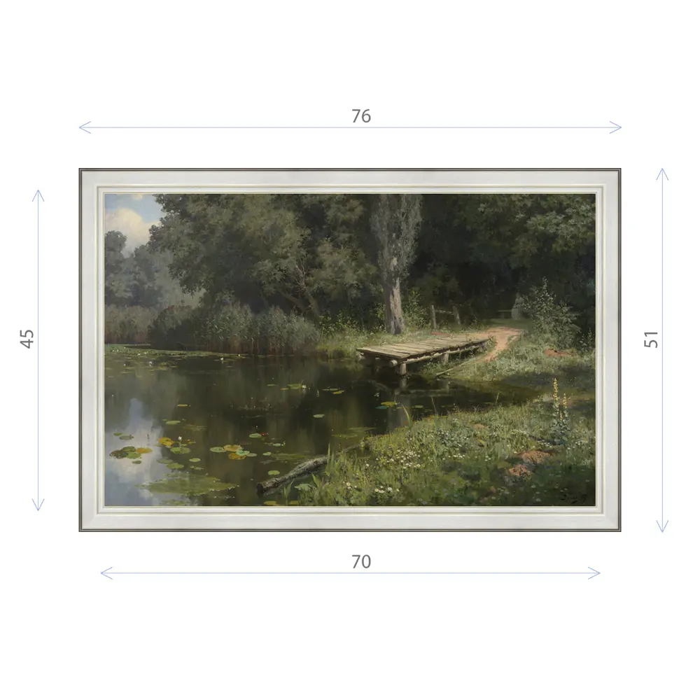 Фото Картина в раме Декор Депо Василий Поленов "Заросший пруд 1879 (Третьяковская галерея)" E20 51x76 см Фото Картина в раме Декор Депо Василий Поленов "Заросший пруд 1879 (Третьяковская галерея)" E20 51x76 см