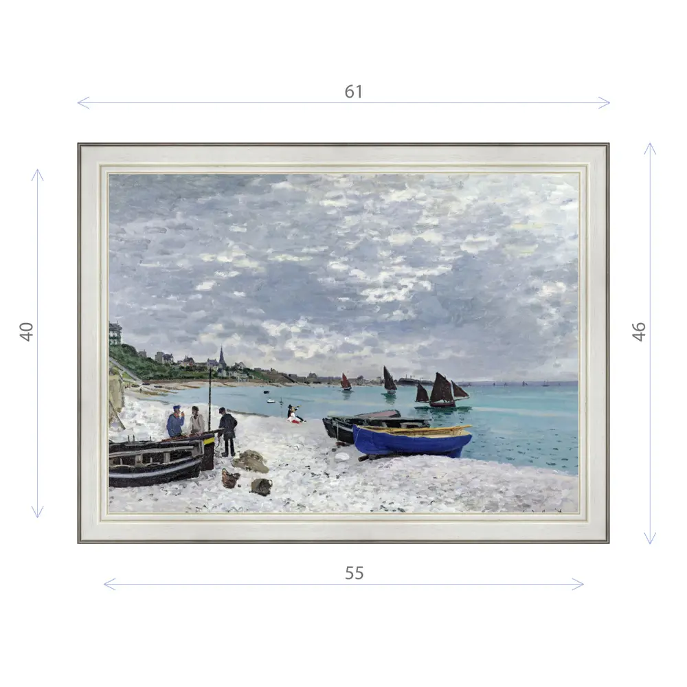 Фото Картина в раме Декор Депо Клод Моне "Пляж в Сант-Андре" E20 46x61 см Фото Картина в раме Декор Депо Клод Моне "Пляж в Сант-Андре" E20 46x61 см
