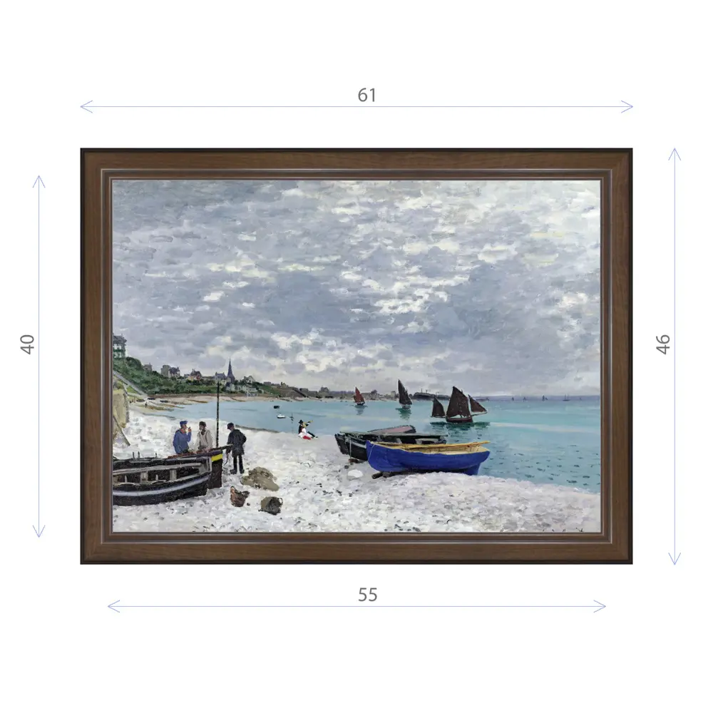Фото Картина в раме Декор Депо Клод Моне "Пляж в Сант-Андре" E21 46x61 см Фото Картина в раме Декор Депо Клод Моне "Пляж в Сант-Андре" E21 46x61 см