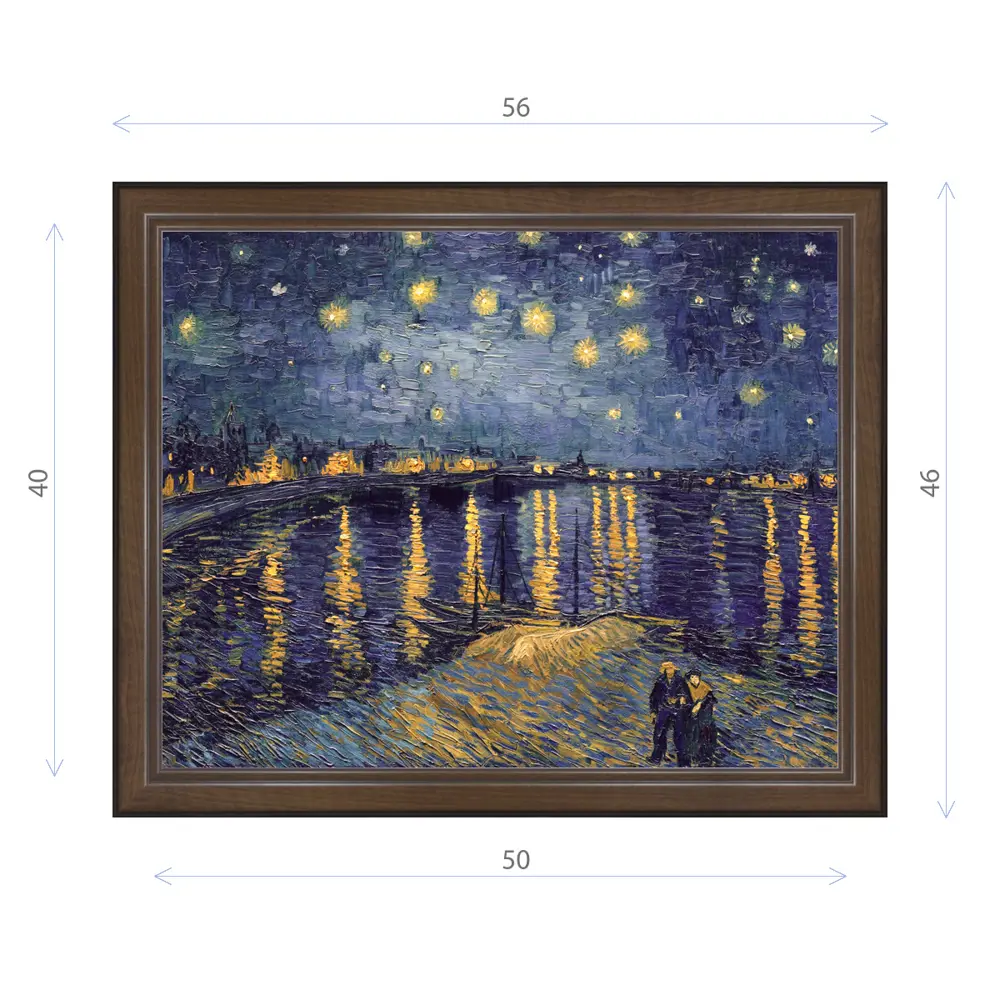 Фото Картина в раме Декор Депо Винсент Ван Гог "Звездная ночь под Роной" E21 46x56 см Фото Картина в раме Декор Депо Винсент Ван Гог "Звездная ночь под Роной" E21 46x56 см