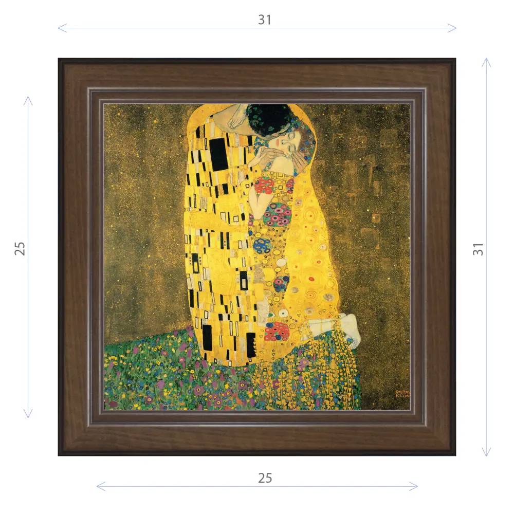Фото Картина в раме Декор Депо Густав Климт "Поцелуй" E21 31x31 см Фото Картина в раме Декор Депо Густав Климт "Поцелуй" E21 31x31 см