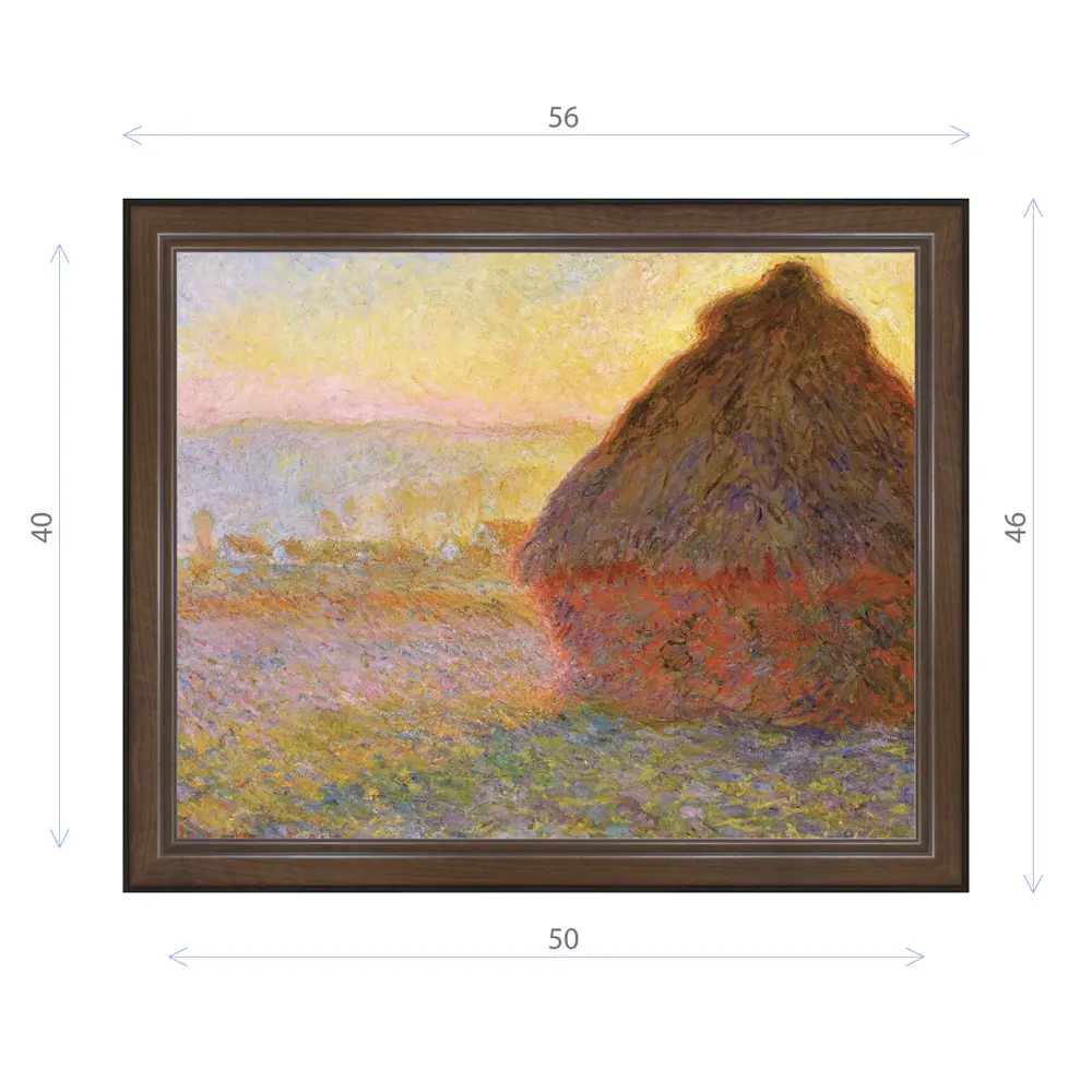 Фото Картина в раме Декор Депо Клод Моне "Стог сена на закате" E21 46x56 см Фото Картина в раме Декор Депо Клод Моне "Стог сена на закате" E21 46x56 см