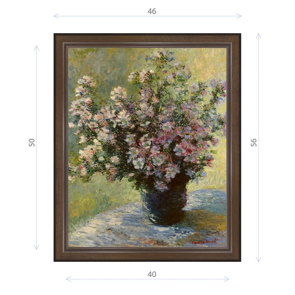 Фото Картина в раме Декор Депо Клод Моне "Ваза с мальвами" E21 56x46 см Фото Картина в раме Декор Депо Клод Моне "Ваза с мальвами" E21 56x46 см