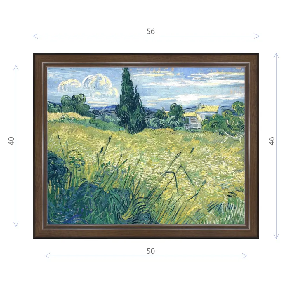 Фото Картина в раме Декор Депо Винсент Ван Гог "Зеленое поле с кипарисом" E21 46x56 см Фото Картина в раме Декор Депо Винсент Ван Гог "Зеленое поле с кипарисом" E21 46x56 см