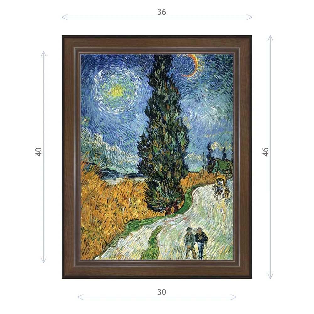 Фото Картина в раме Декор Депо Винсент Ван Гог "Дорога с кипарисом под звездой" E21 46x36 см Фото Картина в раме Декор Депо Винсент Ван Гог "Дорога с кипарисом под звездой" E21 46x36 см