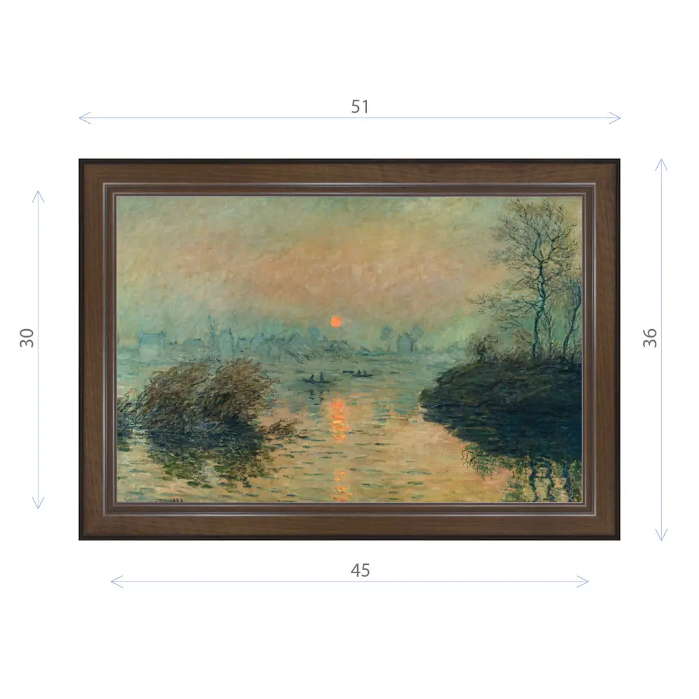 Фото Картина в раме Декор Депо Клод Моне "Закат на Сене зимний эффект" E21 36x51 см Фото Картина в раме Декор Депо Клод Моне "Закат на Сене зимний эффект" E21 36x51 см