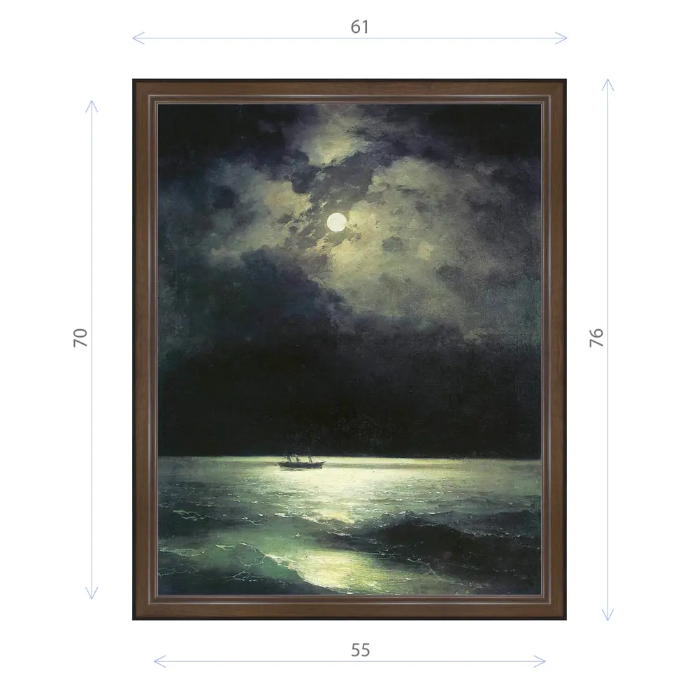 Фото Картина в раме Декор Депо Иван Айвазовский "Ночь на Чёрном море 1894" E21 76x61 см Фото Картина в раме Декор Депо Иван Айвазовский "Ночь на Чёрном море 1894" E21 76x61 см