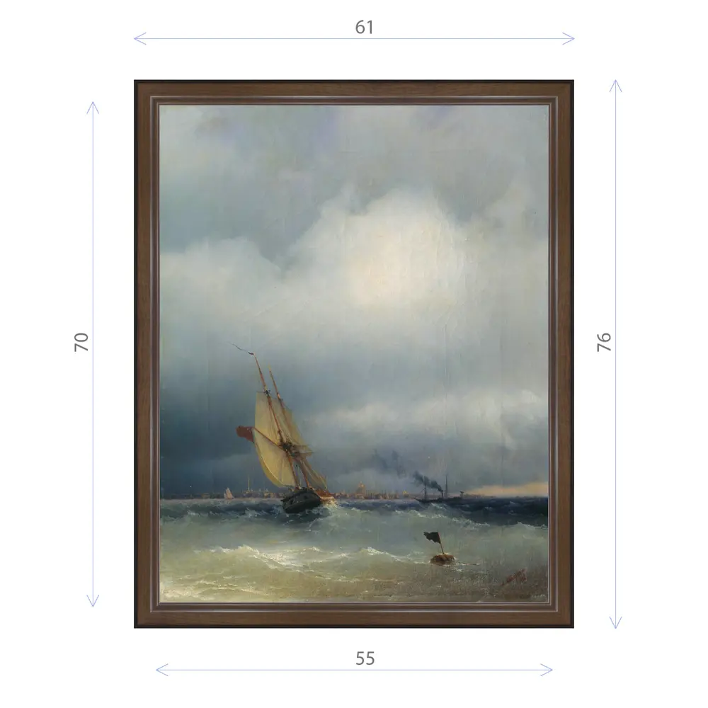 Фото Картина в раме Декор Депо Иван Айвазовский "Финский залив" E21 76x61 см Фото Картина в раме Декор Депо Иван Айвазовский "Финский залив" E21 76x61 см
