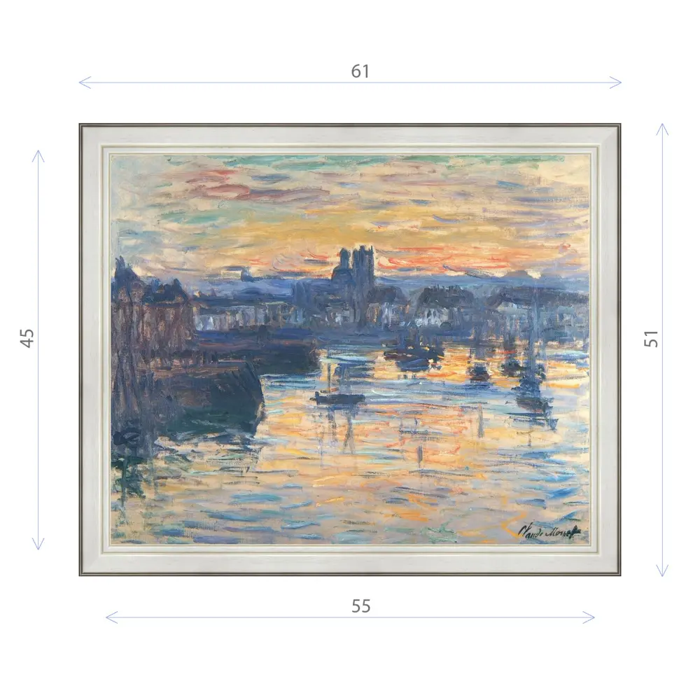 Фото Картина в раме Декор Депо Клод Моне "Порт в Дьеппе вечер" E20 51x61 см