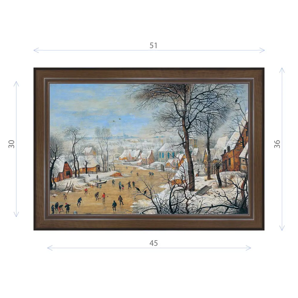 Фото Картина в раме Декор Депо Питер Брейгель "Зимний пейзаж" E21 36x51 см Фото Картина в раме Декор Депо Питер Брейгель "Зимний пейзаж" E21 36x51 см