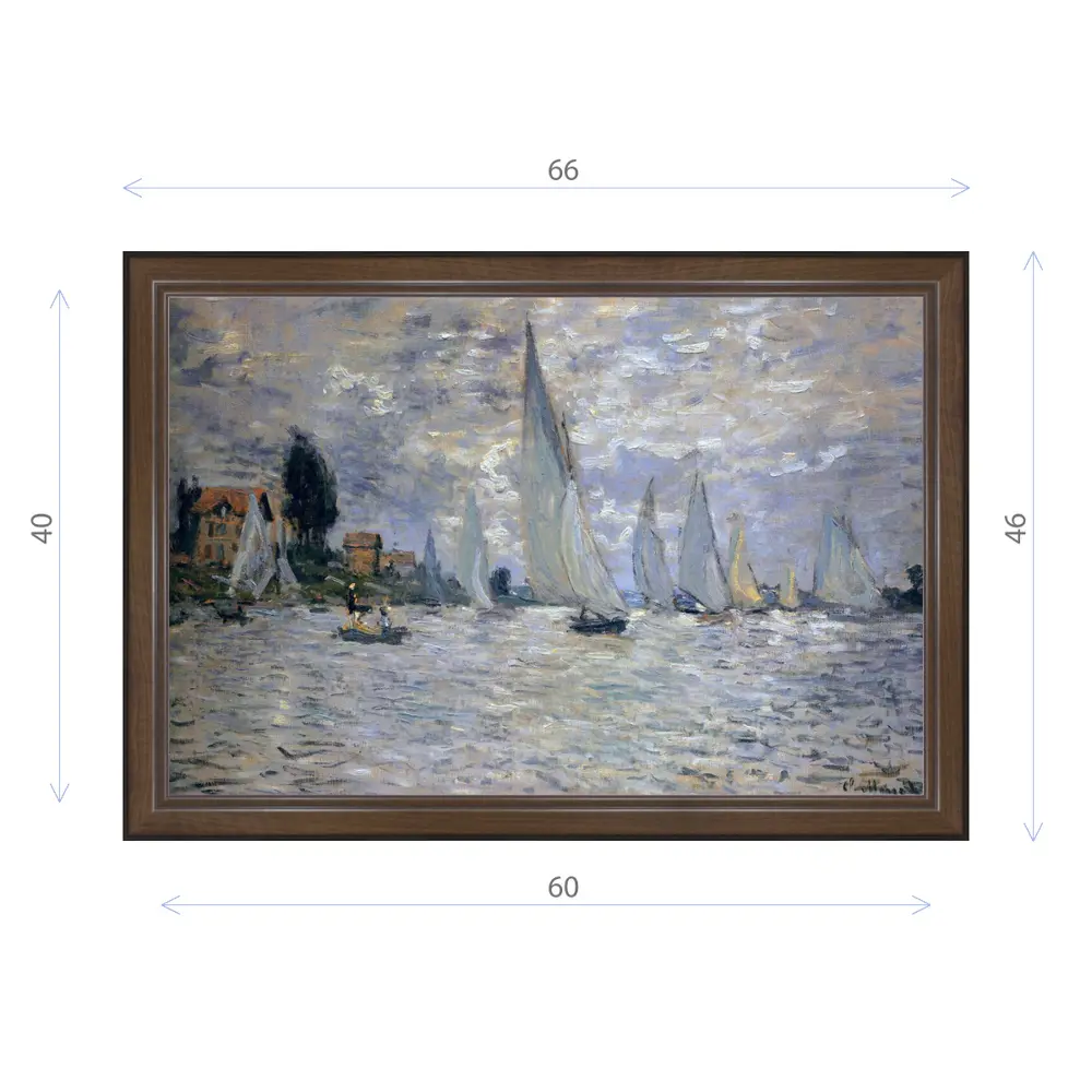 Фото Картина в раме Декор Депо Моне "Лодки регаты в Аржантае" E21 46x66 см