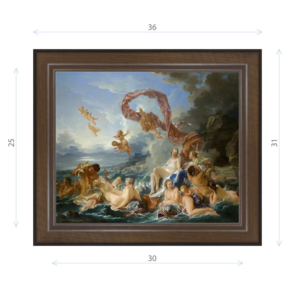 Фото Картина в раме Декор Депо Франсуа Буше "Рождение и триумф Венеры" E21 31x36 см Фото Картина в раме Декор Депо Франсуа Буше "Рождение и триумф Венеры" E21 31x36 см