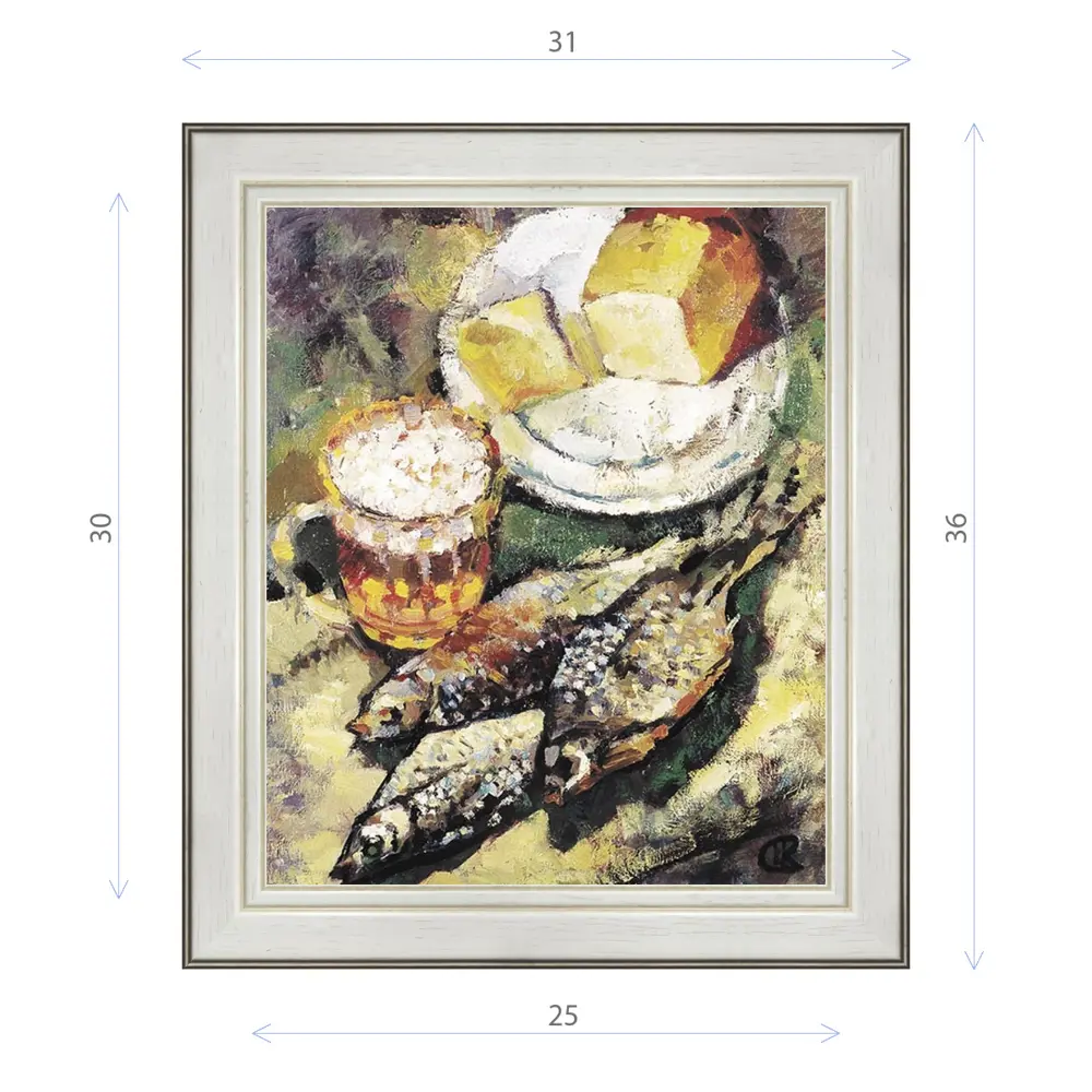 Фото Картина в раме Декор Депо Ксения Черномор "Пиво и рыба" E20 36x31 см Фото Картина в раме Декор Депо Ксения Черномор "Пиво и рыба" E20 36x31 см