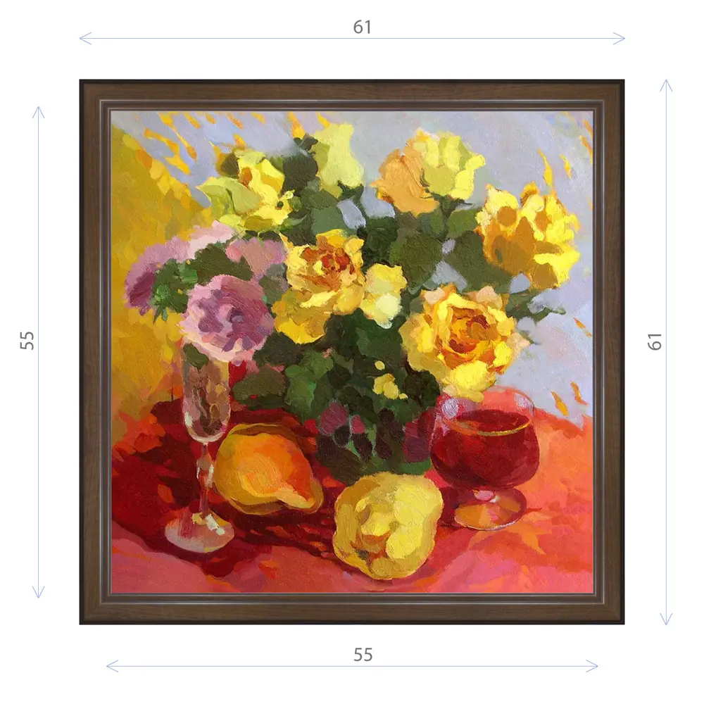 Фото Картина в раме Декор Депо Ксения Черномор "Букет желтых роз" E21 61x61 см Фото Картина в раме Декор Депо Ксения Черномор "Букет желтых роз" E21 61x61 см
