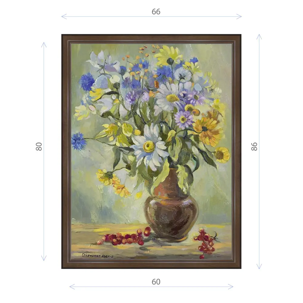 Фото Картина в раме Декор Депо Ксения Черномор "Полевой букет" E21 86x66 см