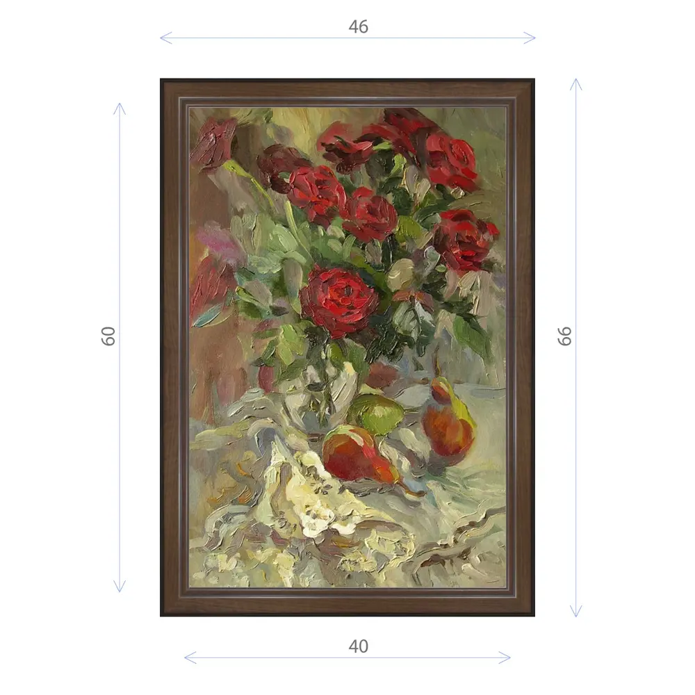 Фото Картина в раме Декор Депо Ксения Черномор "Рубиновый букет" E21 66x46 см