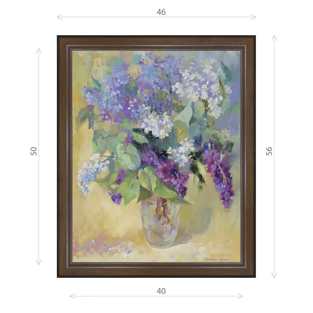 Фото Картина в раме Декор Депо Ксения Черномор "Сирень" E21 56x46 см Фото Картина в раме Декор Депо Ксения Черномор "Сирень" E21 56x46 см