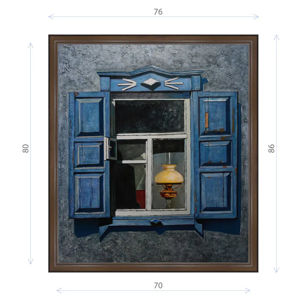 Фото Картина в раме Декор Депо Эдуард Абжинов "Открытые ставни" E21 86x76 см