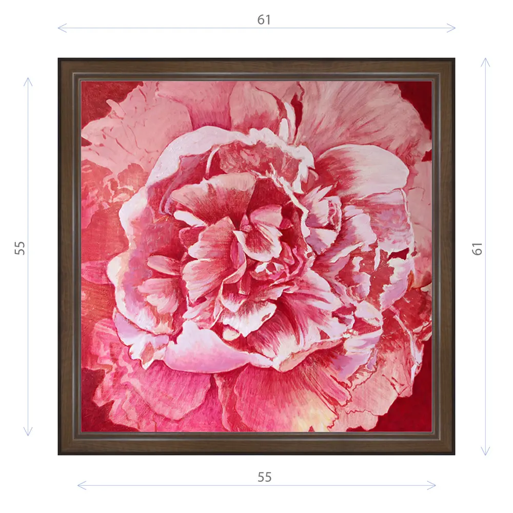 Фото Картина в раме Декор Депо Эдуард Абжинов "Пион" E21 61x61 см Фото Картина в раме Декор Депо Эдуард Абжинов "Пион" E21 61x61 см