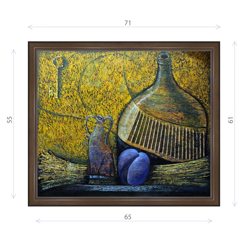 Фото Картина в раме Декор Депо Эдуард Абжинов "Соло для бутыли" E21 61x71 см