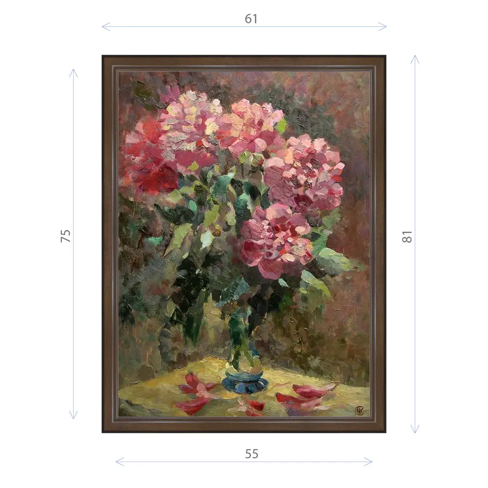 Фото Картина в раме Декор Депо Ксения Черномор "Пионы" E21 81x61 см