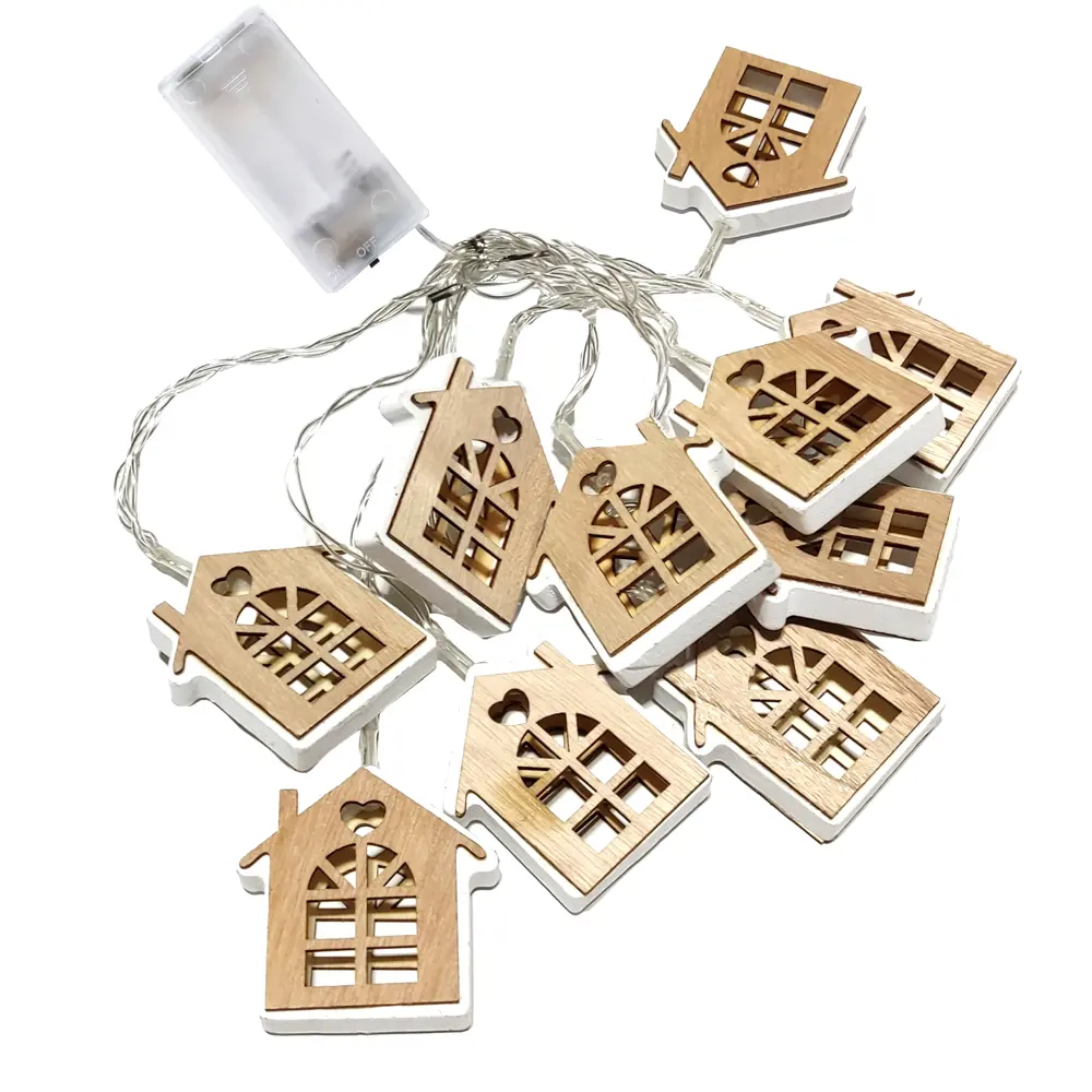 Фото 3 Электрогирлянда Домики 2 м холодный белый свет Фото 3 Электрогирлянда Домики 2 м холодный белый свет