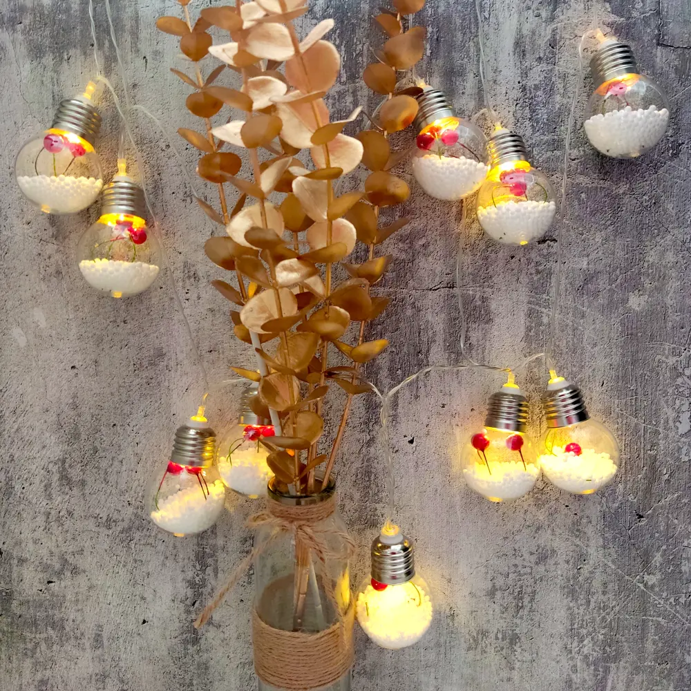 Фото 13 Электрогирлянда Лампочки 20x0.5 м теплый белый свет